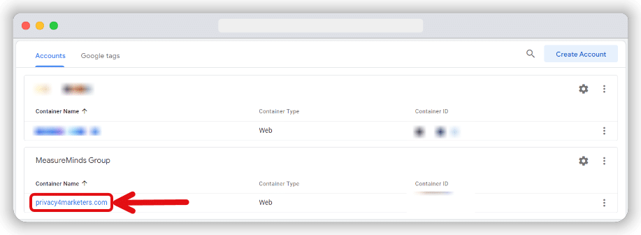 Selecting the right GTM container