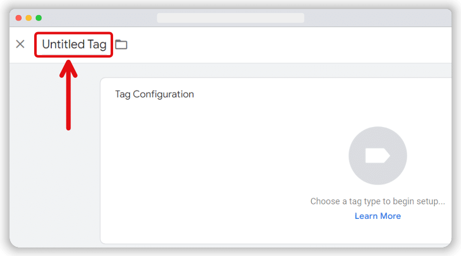 “Untitled Tag” filed highlighted to indicated the place to put the name of tag