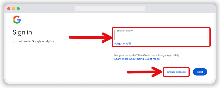 sign in page of google