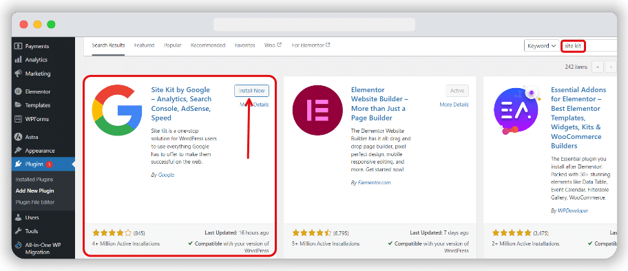 site kit by google plugin for wordpress