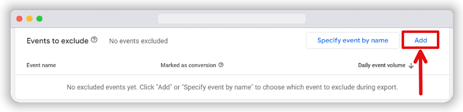 Add button to exclude events