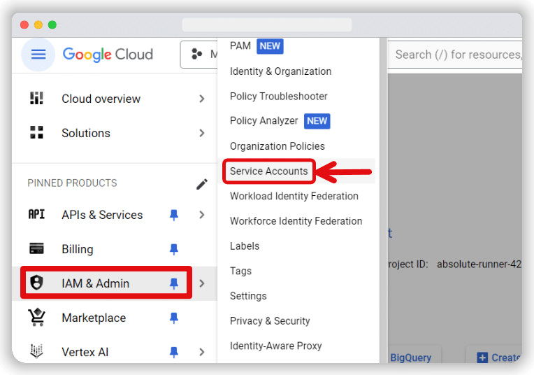 Adding the Firebase Measurement service account