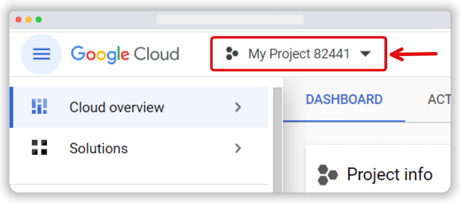 Button to view all the projects in a bigquery account