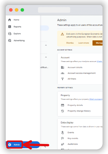 Google Analytics 4 admin