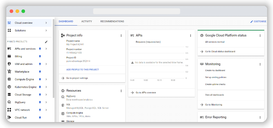 interface of bigquery