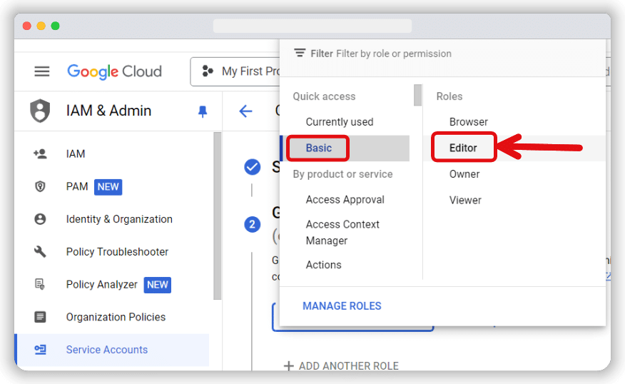click ‘Basic’ in the quick access section and choose ‘Editor’