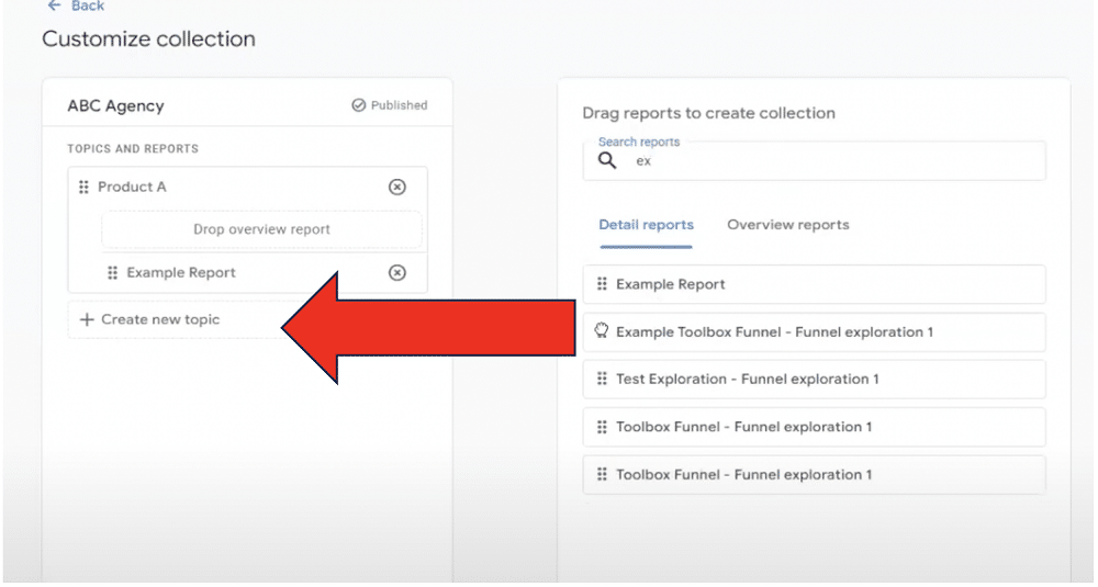 Adding a funnel exploration report to a collection