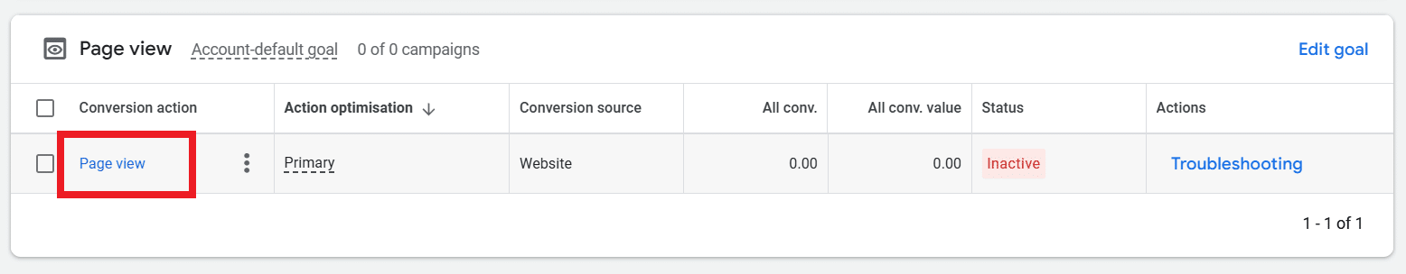 screenshot showing google ads details