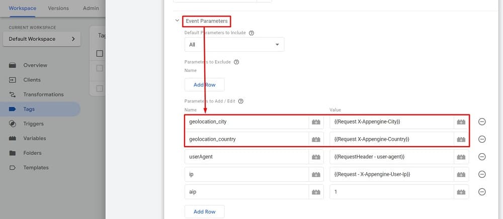 geolocation parameters while configuring ga4 tags