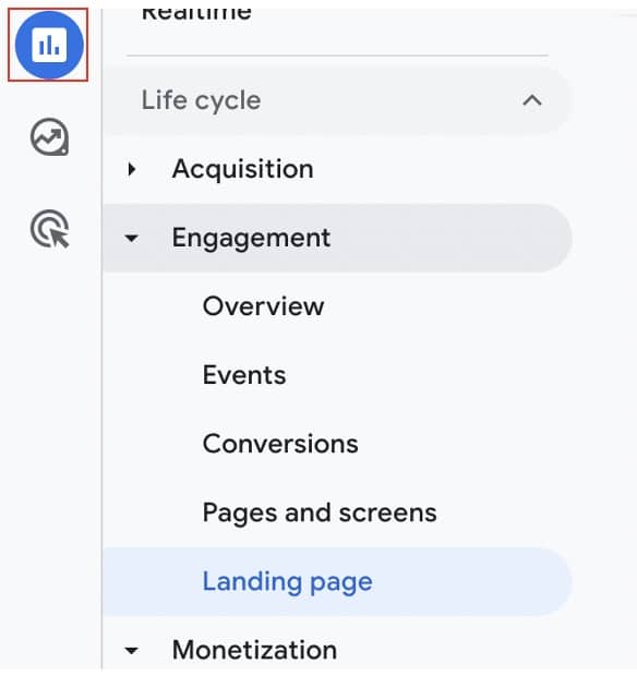 ways to find landing page report
