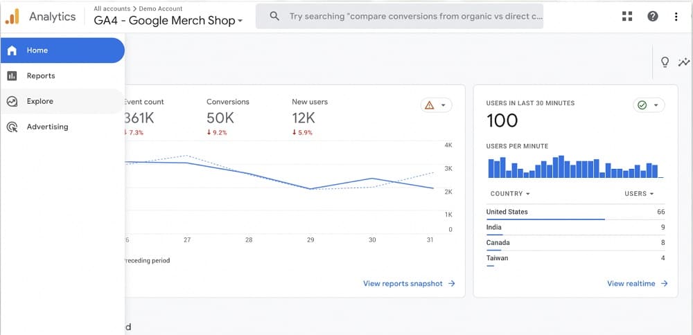 Explore in Google Analytics