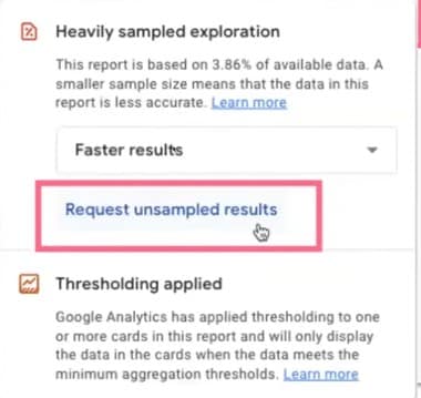Request unsampled results