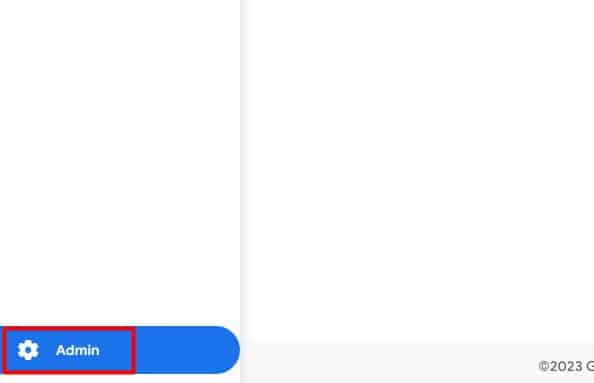 Accessing the admin section