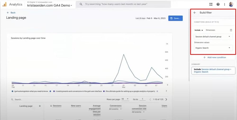 Custom filters in GA4
