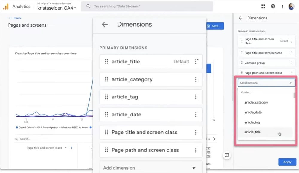 Custom Dimentions in GA4