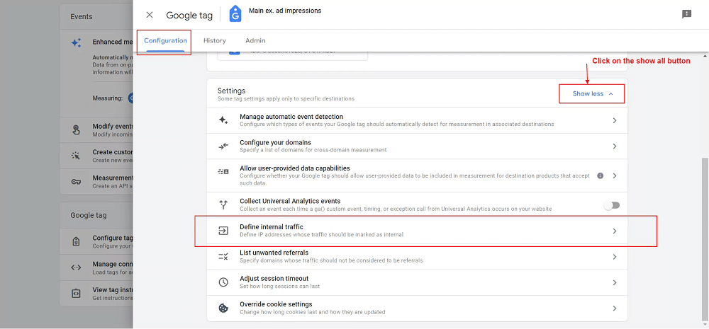 Define internal traffic