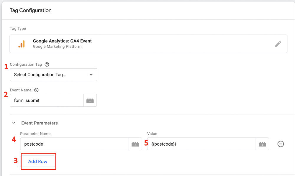 Options for tag configuation