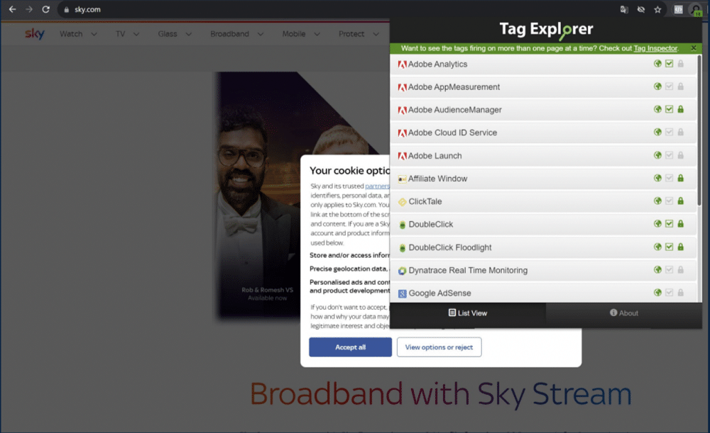 Another example of data is already being sent to various sources before the user gave their consent