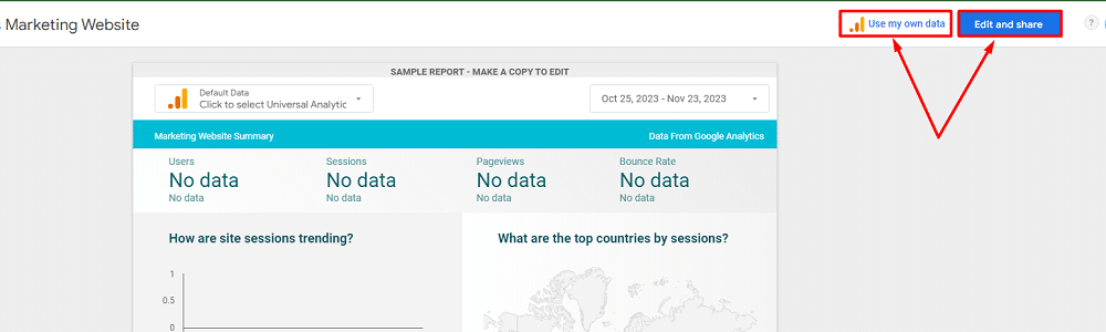 Sample google looker studio report