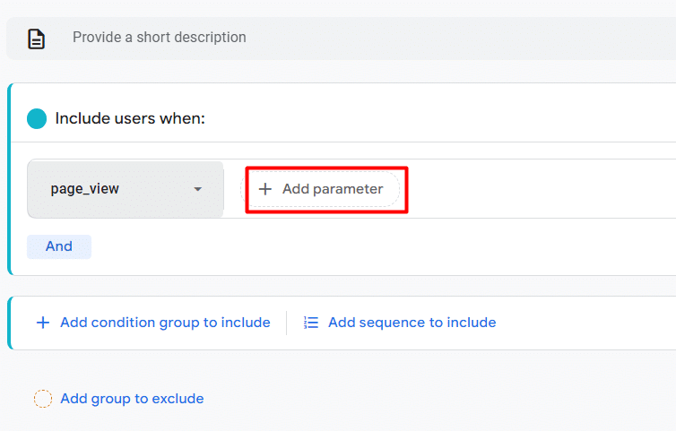 Option for adding parameter with a condition
