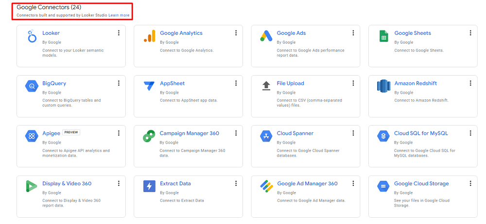 Google-owned connectors