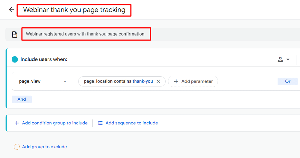 Adding descriptive descriptions to the audience