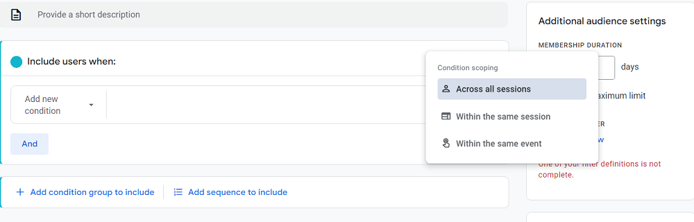 Types of condition scoping
