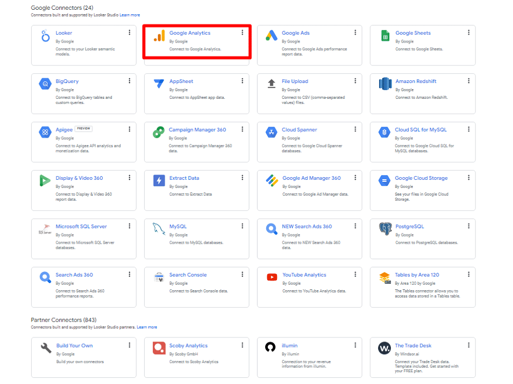 Examples of Google Connectors