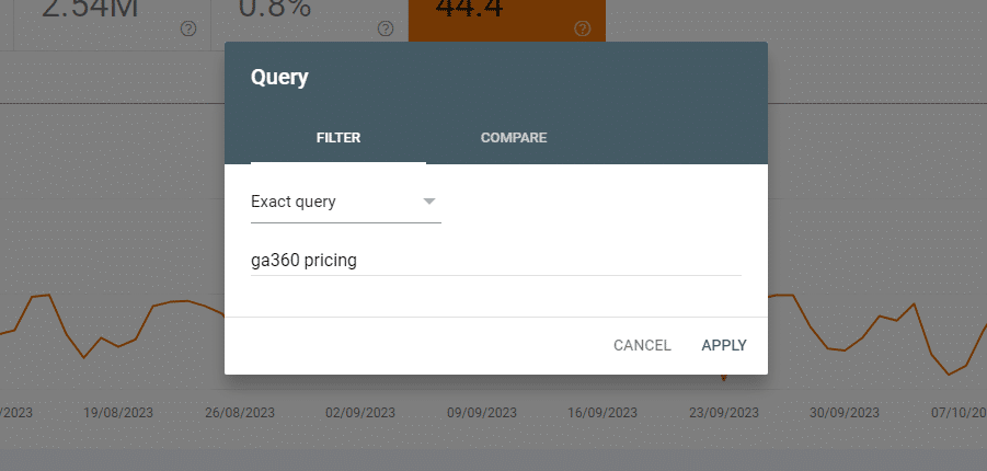 Keyword filter Google Search Console