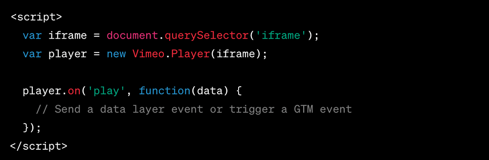 JavaScript code to capture the video play event