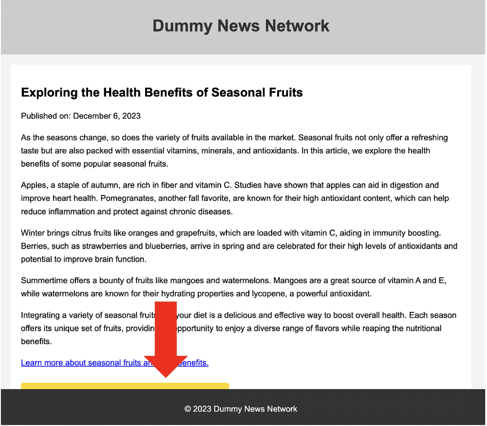 button is hidden behind the footer of the page