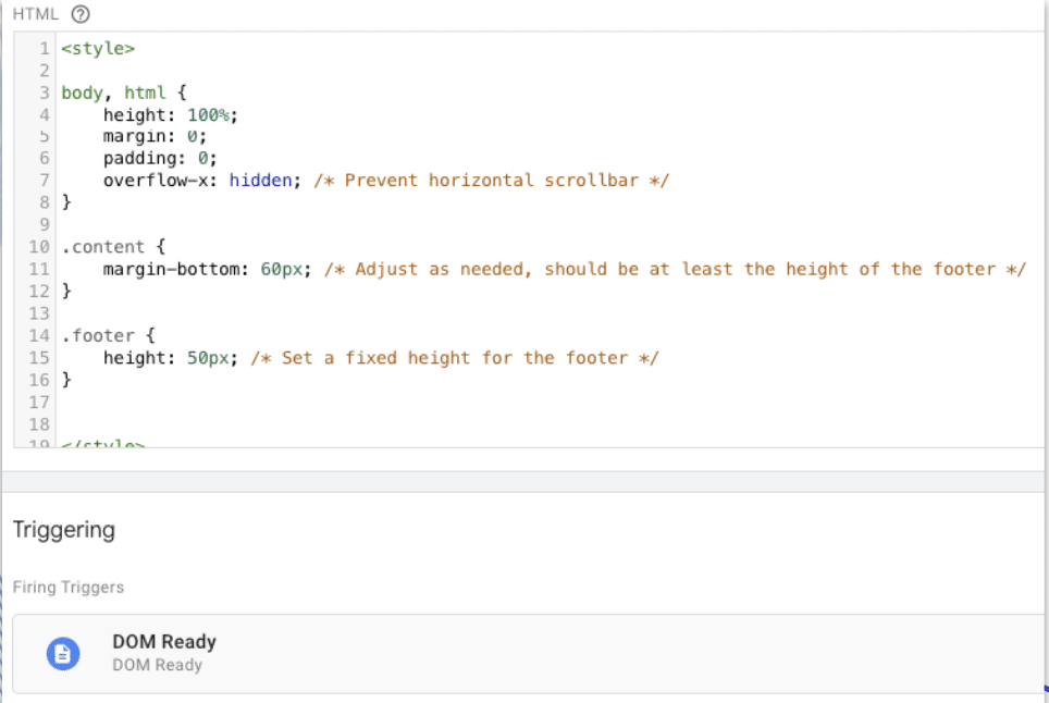 giving custom CSS styles using GTM