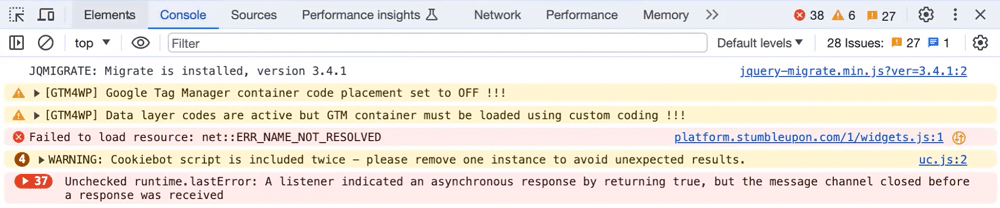 Debugging and testing using JavaScript console