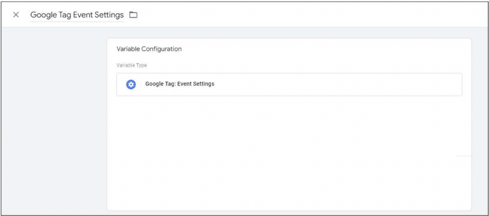 Google Tag Event Settings