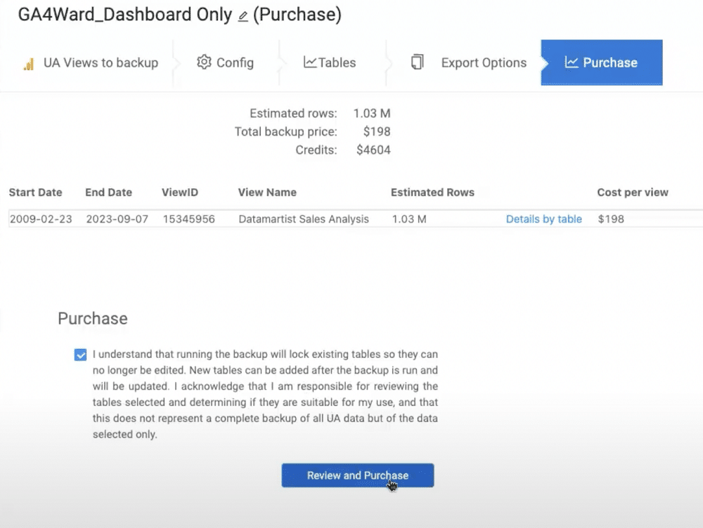 Reviewing the terms of purchase