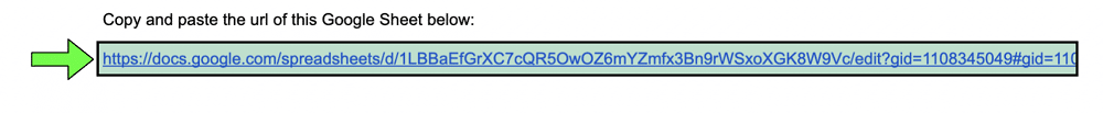 Copy & pasting the url of the google sheet