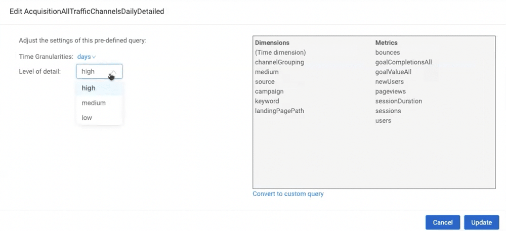 Choosing a level of detail and granularity