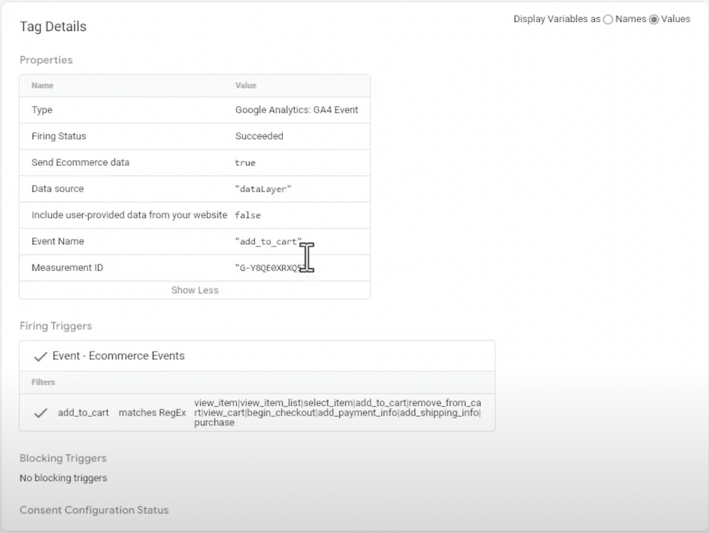 Tag assistant windowing showing add to cart event has fired 