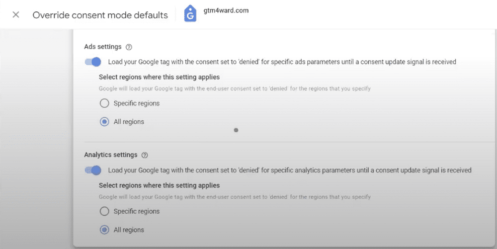 newer method for giving default consent