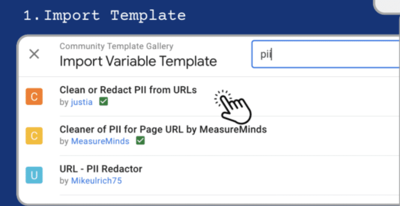 Variable template that can clean PII from urls highlighted