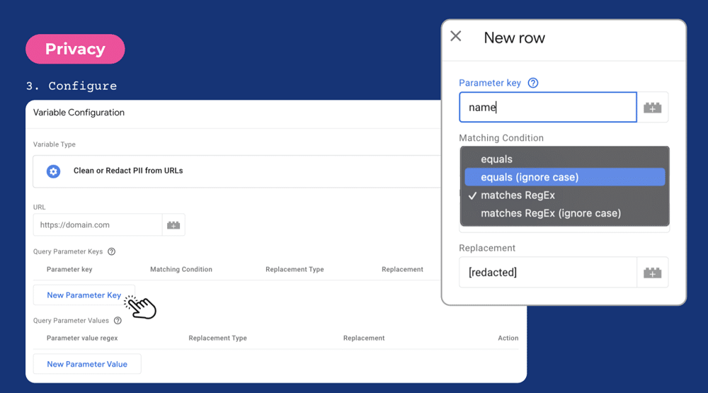 Adding a parameter key while configuring a variable template