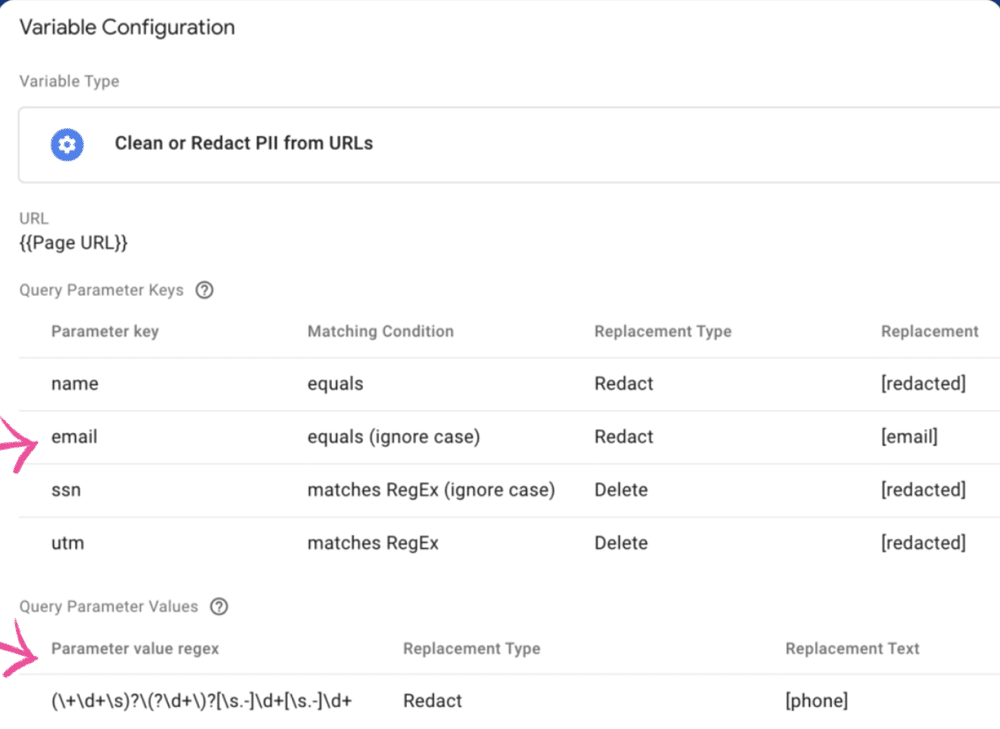Chosing the replacement type as 'Redact' instead of delete