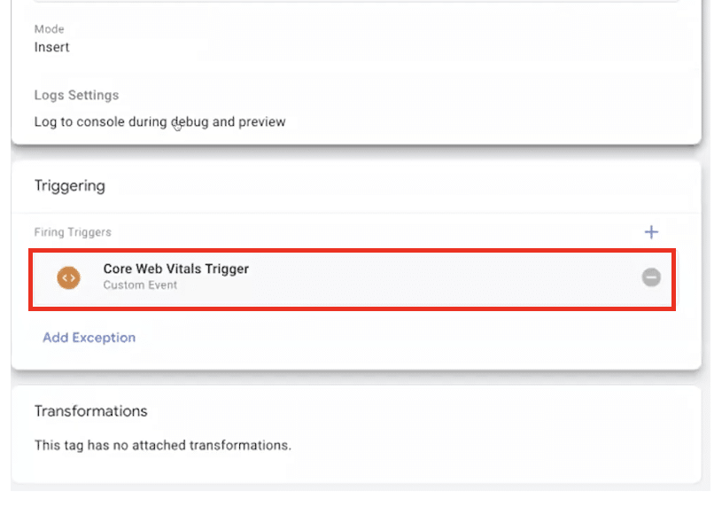 Adding a trigger to a Tag