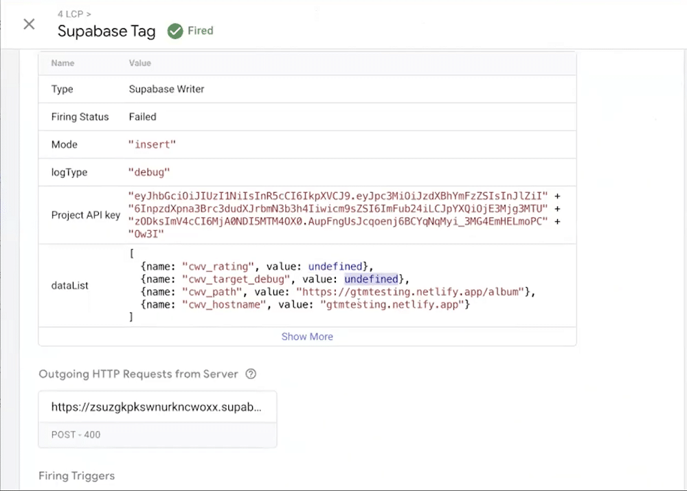Superbase tag is appearing in GTM preview mode