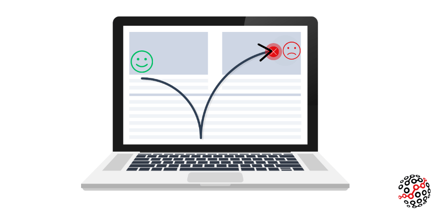 Depiction of bounce rate of a website