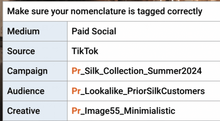 Example of how to set up an UTM parameter