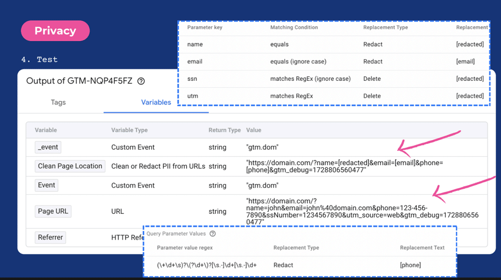 Blacklisted value now has redacted value when the tag fired