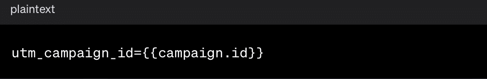 Example of the new 'utm_campaign_id' UTM parameter