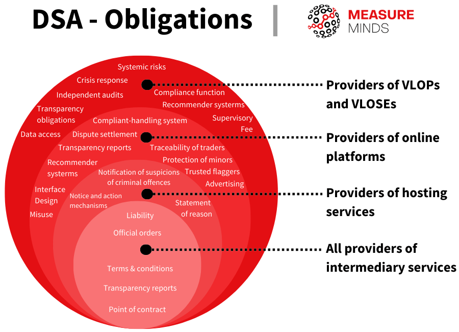 Obligations of different entities under DSA