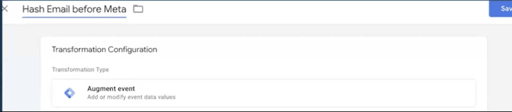 Augment event Transformation to hash email
